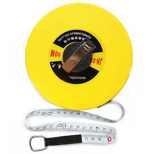 Jianda 30m Fiber Leather Tape Measure - Disc-shaped, Hand-operated - 1