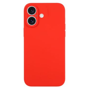 iPhone 16 Plus Red Silicone Phone Case - Pure Color, Fine Pore - 1