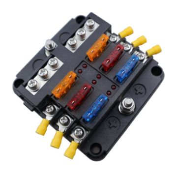 CP-4040 6-Way Fuse Block with 12 Fuses & 12 Terminals - 1