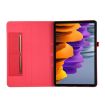 Galaxy Tab S10 FE/S9 FE Red Fabric Flip Leather Case - 4