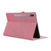 Galaxy Tab S10 FE/S9 FE Rose Red Fabric Flip Leather Case - 5