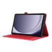 Galaxy Tab A9 Red Fabric Texture Flip Leather Case - 5