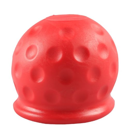 Red Universal 50mm Automatic Tow Bar Ball Cap Rubber Protector - 1