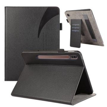 Samsung Galaxy Tab S9/S8/S7 Leather Tablet Case (Black) - 1