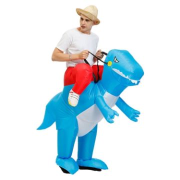 Blue Dinosaur Halloween Inflatable Costume, Size M (120-140cm) - 1