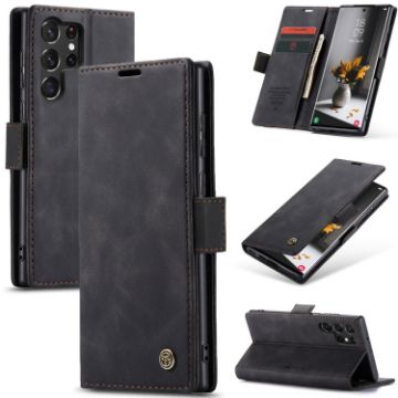 CaseMe 013 Black Leather Flip Case for Samsung Galaxy S24 Ultra 5G - 1
