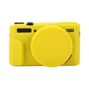 Yellow Soft Silicone Case with Lens Cover for Canon PowerShot G7 X Mark II - 1