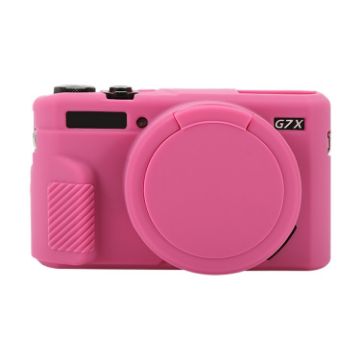 Canon PowerShot G7 X Mark II Silicone Case with Lens Cover, Rose Red - 1