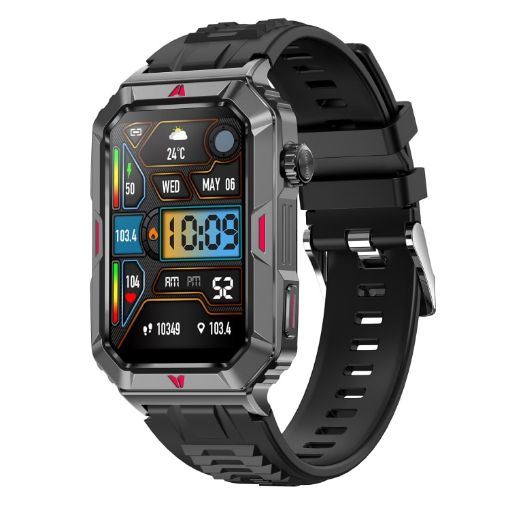 CF26 Smart Bracelet 1.57" Sleep Detect, Silicone Strap (Black) - 1
