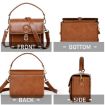 Cwatcun D80 Retro Faux Leather Brown Camera Shoulder Bag 22x16x12cm - 6