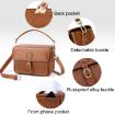 Cwatcun D80 Retro Brown Leather Camera Shoulder Bag, Medium Size - 4
