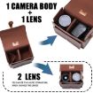 Cwatcun D80 Retro Brown Leather Camera Shoulder Bag, Medium Size - 5