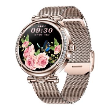 CF32 Gold Smart Watch, 1.27" Screen, Steel Band, 100+ Sports Modes - 1