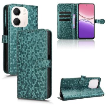 OPPO A5x 5G/4G Honeycomb Dot Leather Case (Green) - 1