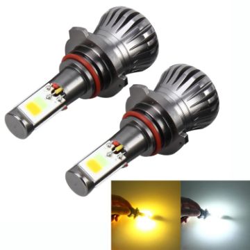 2 PCS 9006 HB4 Car LED Fog Light Lamp: White & Yellow, 6W 400LM - 1