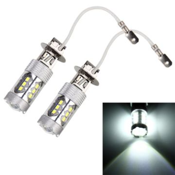 H3 5W 250LM Car Fog Lights with 16 LED Bulbs, White, 2PCS - 1