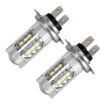H7 5W Auto Fog Lights - 16 SMD-2835 LED Bulbs, White, 250LM, 2PCS - 2