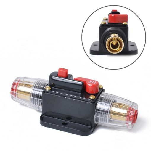 12-24V DC Car Circuit Breaker 50A Stereo Audio Fuse Holder - 1