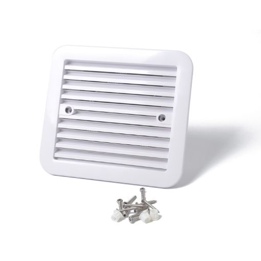 12V White Air Vent with Fan for RV Trailer Caravan Ventilation - 1