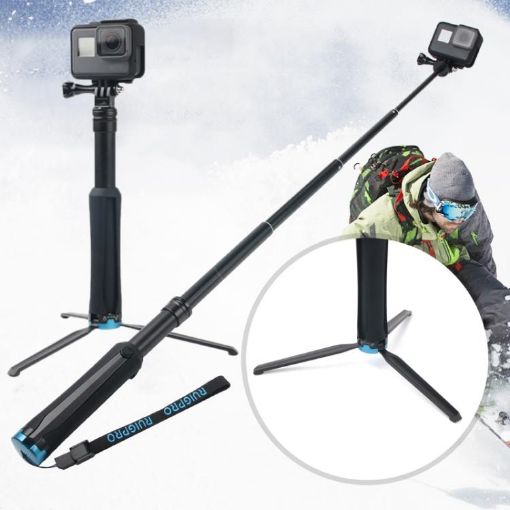 Foldable Tripod Selfie Stick for GoPro, Insta360, DJI Cameras 23.5-81cm - 1