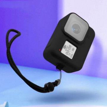 GoPro HERO8 Black Silicone Case Cover with Wrist Strap (Black) - 1
