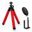 Red Mini Octopus Tripod with Phone Clamp & Remote Control - 1