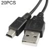 Mini 5-Pin USB to USB A Data Cable for Canon, 1.2m, 20 PCS - 1