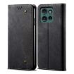 Motorola Edge 50 5G Flip Leather Phone Case, Denim Texture, Black - 1