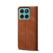 Motorola Edge 60 Pro Brown Flip Case with Denim Texture Leather - 3
