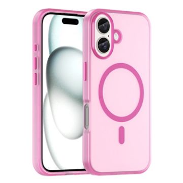 iPhone 16 Plus Frosted Pink MagSafe TPU+PC Full Coverage Case - 1