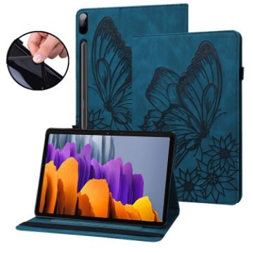 Galaxy Tab S9 FE+/S9+/S8+ Blue Butterfly Leather Case - 1