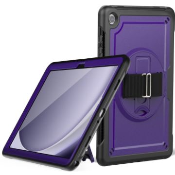 Galaxy Tab A9+ Honeycomb Grip Turntable Stand Case (Purple) - 1