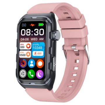 TK79 Pink 1.47" IP68 Smart Watch, ECG/Glucose/Oxygen/Uric Acid Monitor - 1