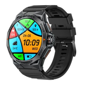 LEMFO K62 1.43" AMOLED Smart Watch with Bluetooth Calls (Black) - 1