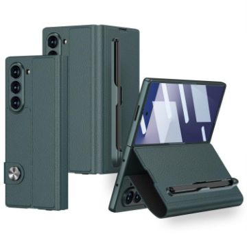 Galaxy Z Fold7 Leather Case with Pen Slot, Stylus Not Included (Green) - 1