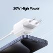 USAMS CC254 30W Dual Port GaN Fast Charger, EU Plug (White) - 4