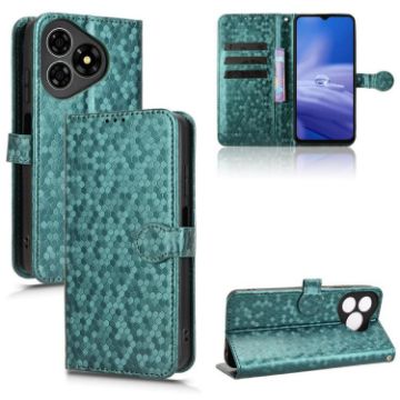 Ulefone Note 19 Green Leather Phone Case with Honeycomb Texture - 1