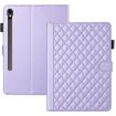 Samsung Galaxy Tab S10 FE+ Leather Case Rhombus Lattice Purple - 2