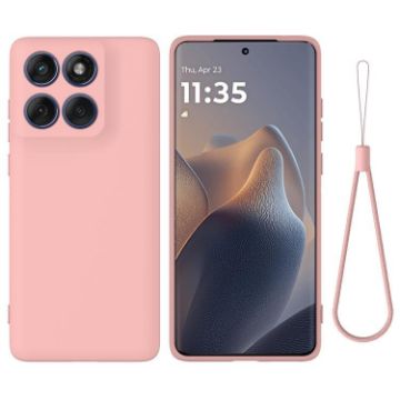 Motorola Edge 60 Fusion Solid Pink Silicone Dropproof Case - 1