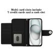 Samsung Galaxy A07 Leather Flip Case with Lanyard - Black - 4