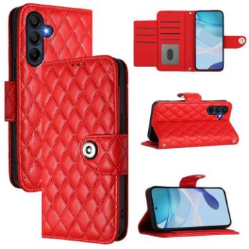 Samsung Galaxy A17 5G Red Leather Flip Case with Lanyard - 1