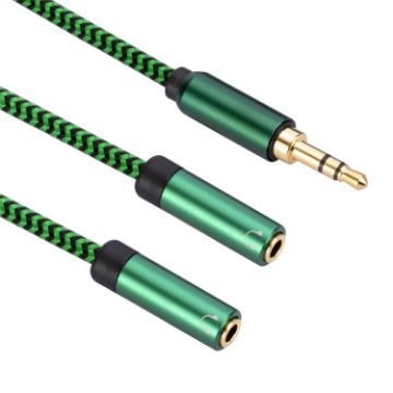 3.5mm Male to Dual Female Audio Adapter Cable, 3m, Green - 1