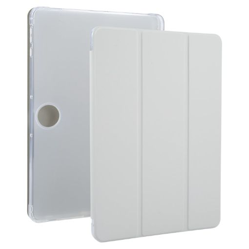 OnePlus Pad 2 Clear Tri-fold Leather Case with Pen Slot (Space Gray) - 1
