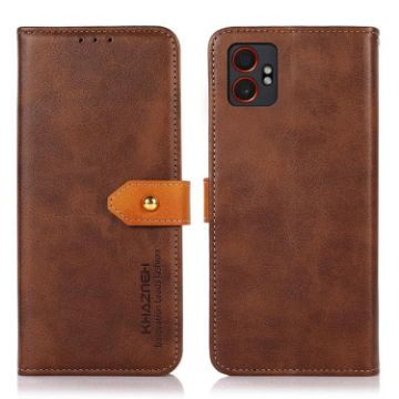 Samsung Galaxy XCover7 Pro Dual-color Leather Flip Case Brown - 1