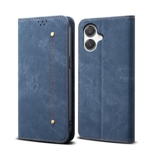 Samsung Galaxy A07 Denim Texture Flip Leather Case (Blue) - 1