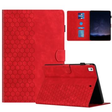 Samsung Galaxy Tab A7 2020 T500 Red Honeycomb Leather Case - 1
