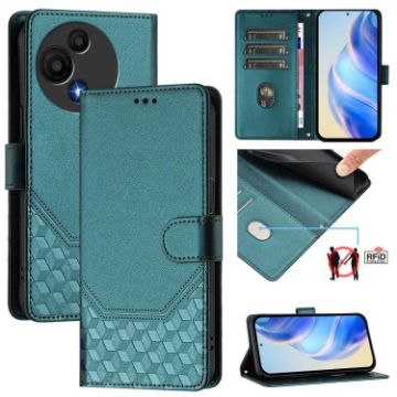 TCL 605/60 SE Peacock Green RFID Leather Phone Case - 1