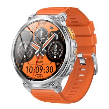 LEMFO K66 Smart Watch, 1.85" Bluetooth, Heart Rate/Blood Oxygen, Orange - 1