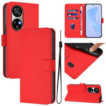 Ulefone Note 17 Pro Red Leather Case with Lanyard - Skin Feel - 1