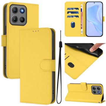 Moto G15 Lemon Yellow Leather Phone Case with Lanyard - 1